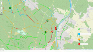 Carte des principaux chemins entre Bois-le-Roi et Fontainebleau